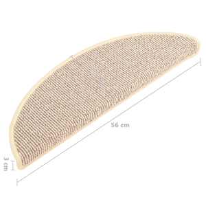 Schodové rohože 15 ks 56 x 17 x 3 cm bílé a hnědé, půlkulaté - obrázek 8