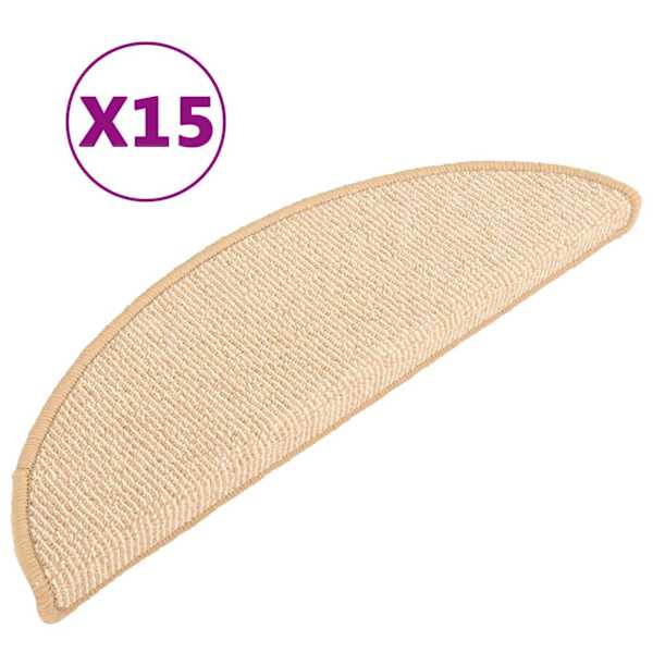 vidaXL trepimatid 15 tk 56 x 17 x 3 cm kreemikad poolringikujulised