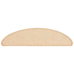 Schodové rohože 15 ks 56x17x3 cm krémové, půlkulaté - obrázek 4