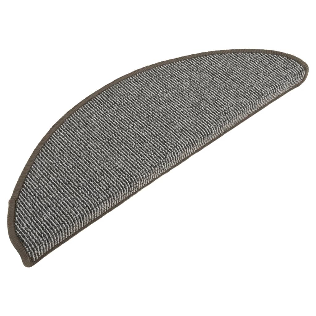 vidaXL Covorașe pentru trepte scară, 15 buc., gri, 65x21x4 cm