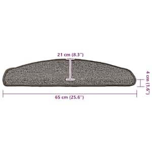 Schodové rohože 15 ks 65 x 21 x 4 cm šedé, půlkulaté, velké - obrázek 7