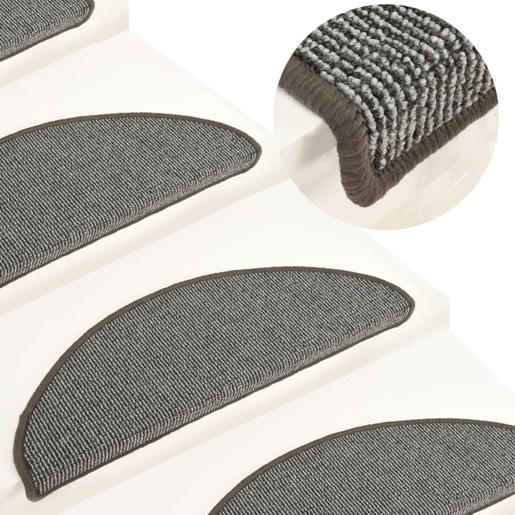 vidaXL Treppenmatten 15 Stk. Grau 65x21x4 cm