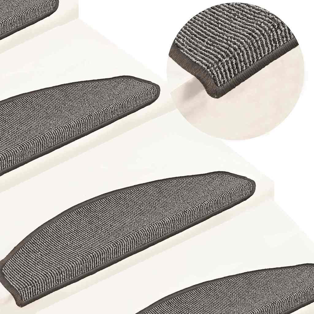 vidaXL Stufenmatten 15 Stk. 65x21x4 cm Grau Halbrund Groß