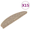 vidaXL trepimatid 15 tk 65 x 21 x 4 cm pruunid poolringikujulised suured