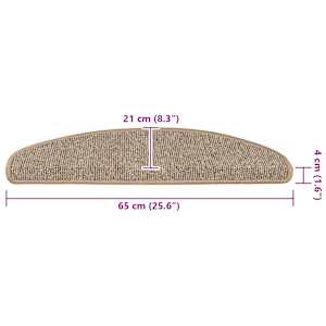 Schodové rohože 15 ks 65 x 21 x 4 cm hnědé, půlkulaté, velké - obrázek 7