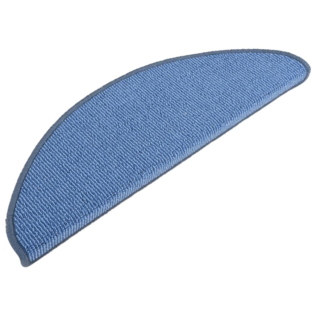 vidaXL kāpņu paklāji, 15 gab., 65x21x4 cm, zili