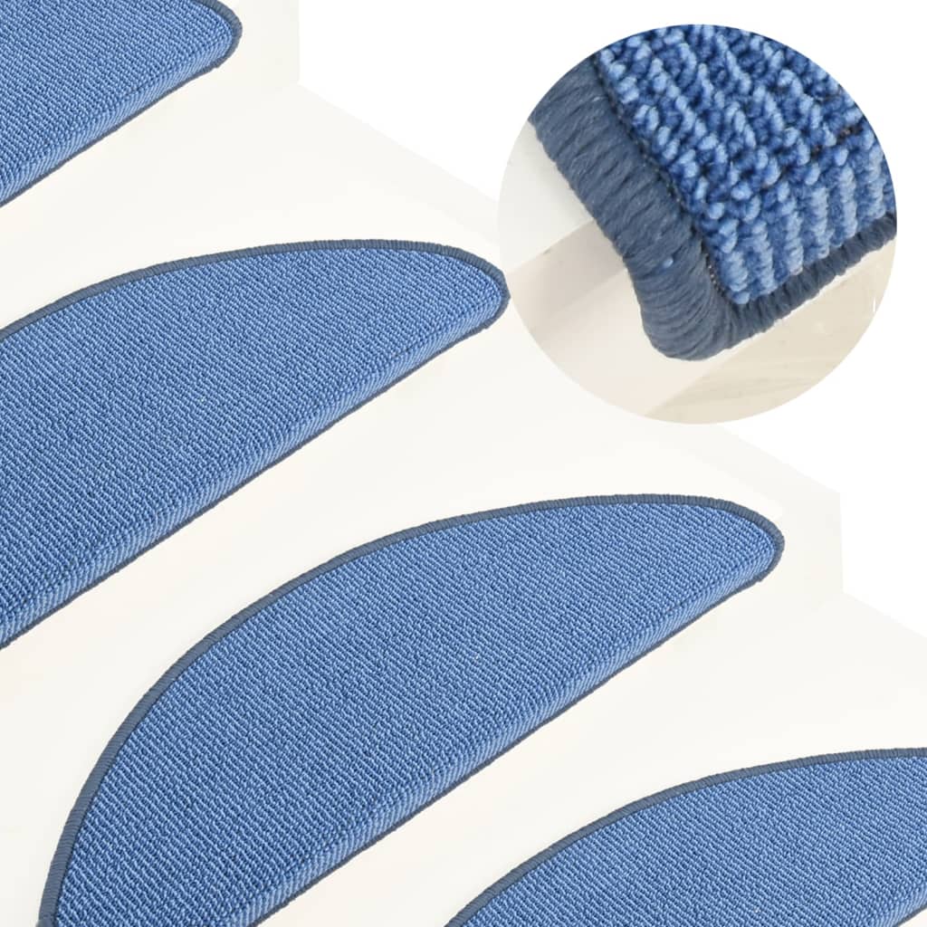vidaXL Covorașe pentru trepte scară, 15 buc., albastru, 65x21x4 cm vidaXL