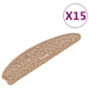 vidaXL trepimatid 15 tk 65 x 21 x 4 cm helepruunid poolringikujulised suured