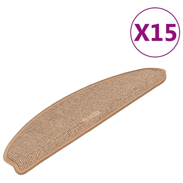 vidaXL trepimatid 15 tk 65 x 21 x 4 cm helepruunid poolringikujulised suured