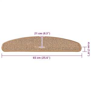 Schodové rohože 15 ks 65 x 21 x 4 cm světle hnědé, půlkulaté, velké - obrázek 7