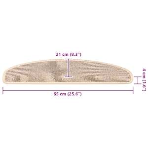 Schodové rohože 15 ks 65 x 21 x 4 cm bílé a hnědé, půlkulaté, velké - obrázek 7
