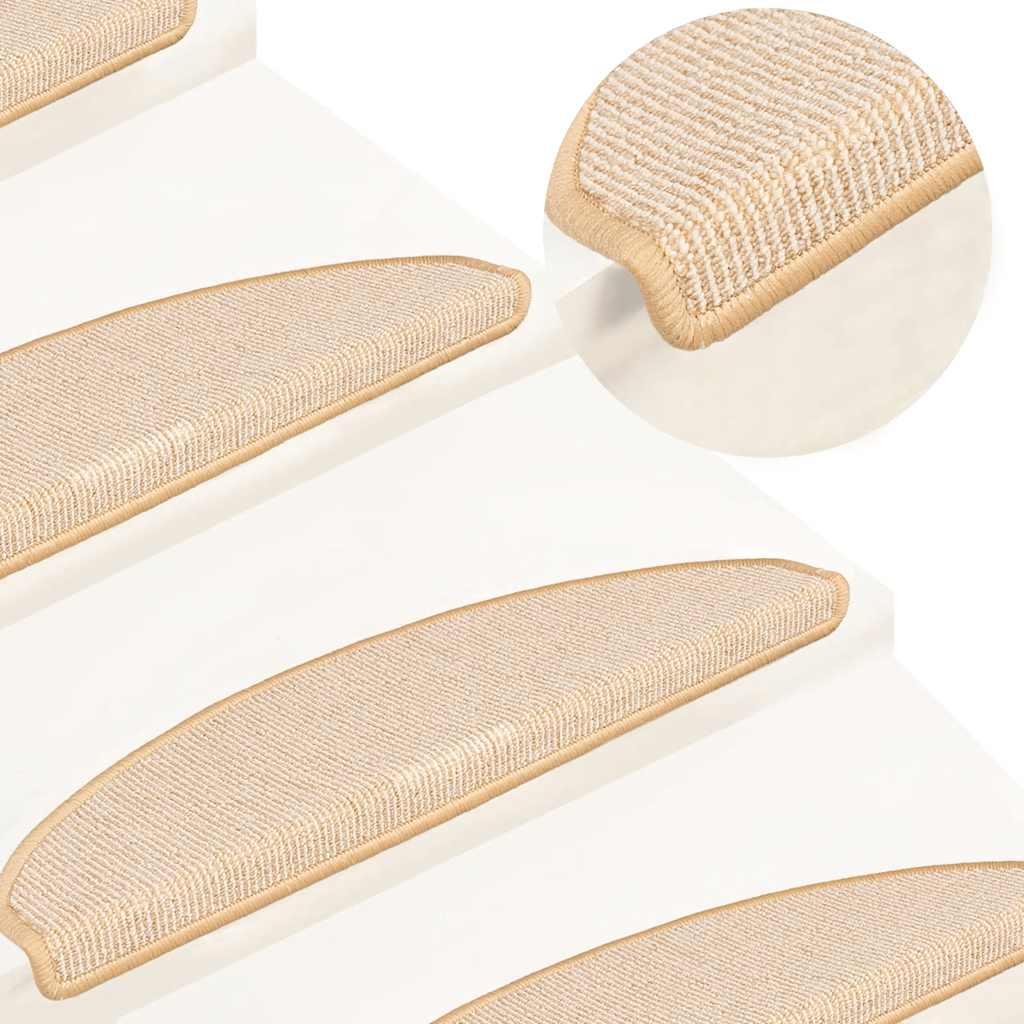 vidaXL Stufenmatten 15 Stk. 65x21x4 cm Weiß und Braun Halbrund Groß