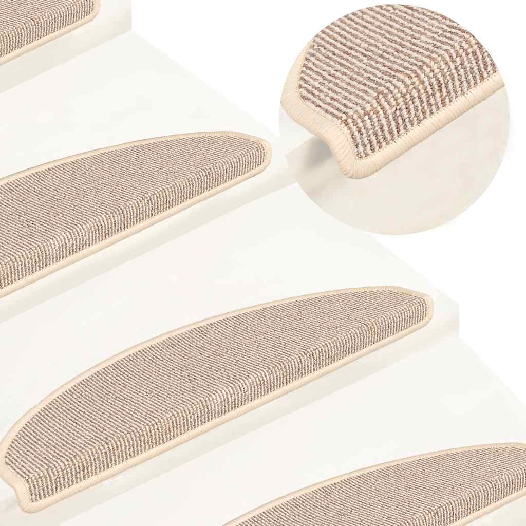 vidaXL Stufenmatten 15 Stk. 65x21x4 cm Weiß und Braun Halbrund Groß