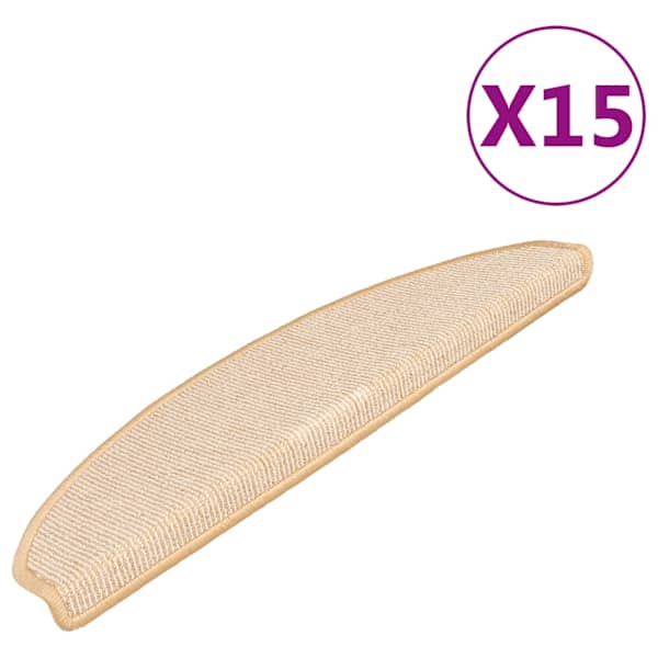vidaXL trepimatid 15 tk 65 x 21 x 4 cm kreemjad poolringikujulised suured