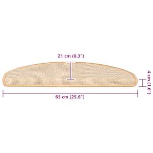 Schodové rohože 15 ks 65 x 21 x 4 cm krémové, půlkulaté, velké - obrázek 7