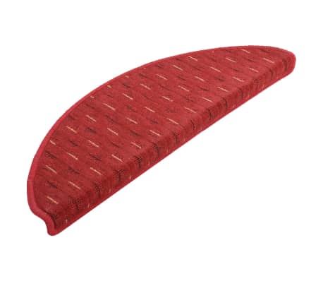 vidaXL Tapis d'escalier 15 pcs Rouge 65x21x4 cm