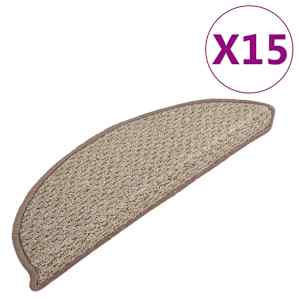 Kobercové nášlapy na schody 15 ks hnědé 65x21x4 cm - obrázek 2