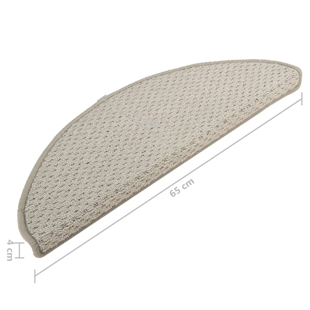 Постелки за стъпала, 15 бр, светлосиви, 65x21x4 см