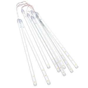 vidaXL Luzes meteoro 8 pcs 30 cm 192 luzes LED int./ext. branco quente