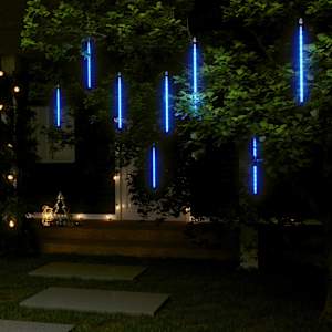 Padající světla 8 ks 30 cm modrá 192 LED dovnitř i ven - obrázek 1