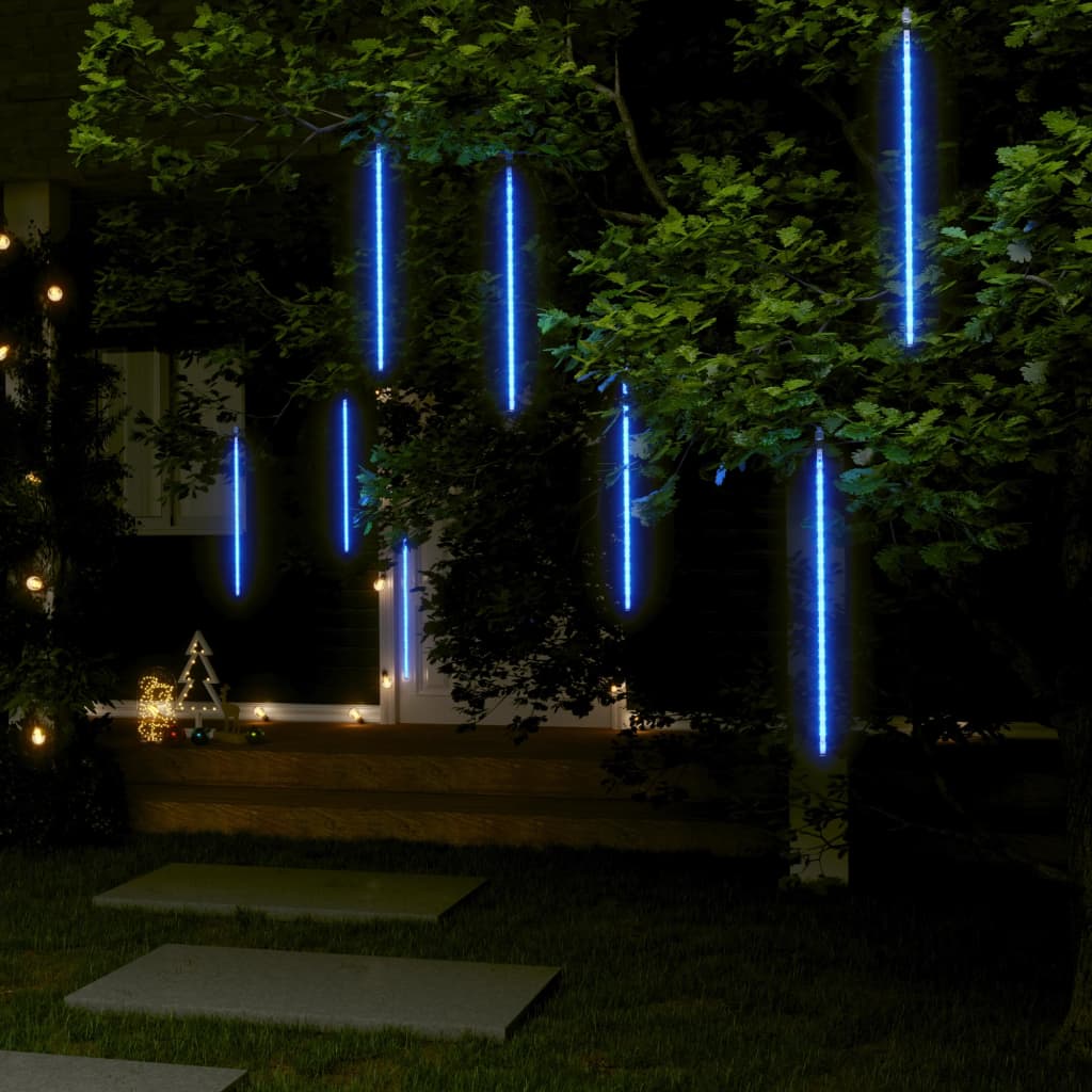 vidaXL Lumini de meteoriți 8 buc. albastru 50 cm 288 LED-uri int./ext. vidaXL imagine noua 2022
