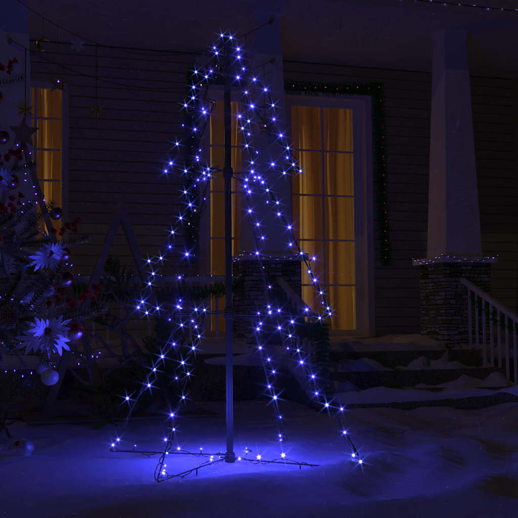 vidaXL Brad Crăciun conic, 78x120 cm, 160 LED-uri, interior & exterior