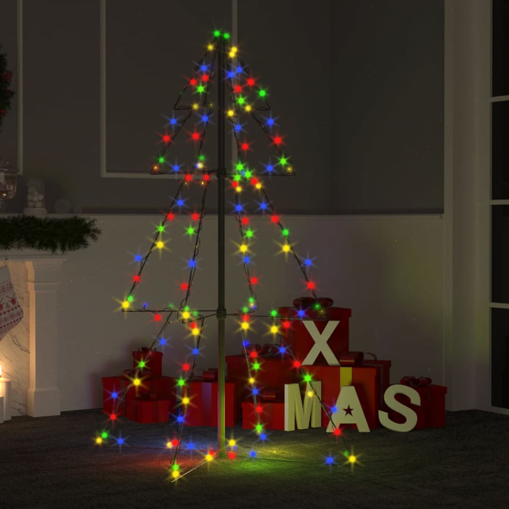 vidaXL Arbre de Noël cône 160 LED d'intérieur/d'extérieur 78x120 cm