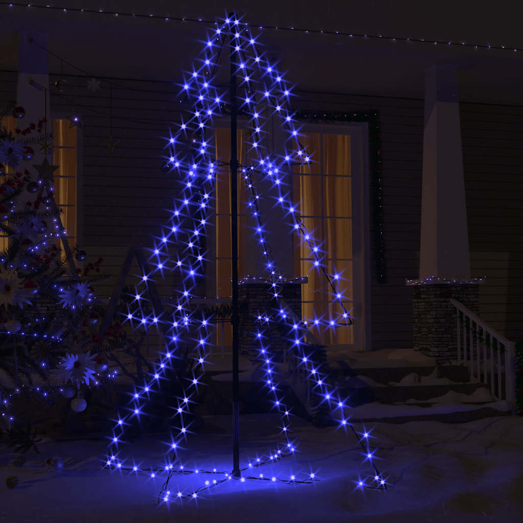 vidaXL Kegelkerstboom 200 LED's binnen en buiten 98x150 cm afbeelding