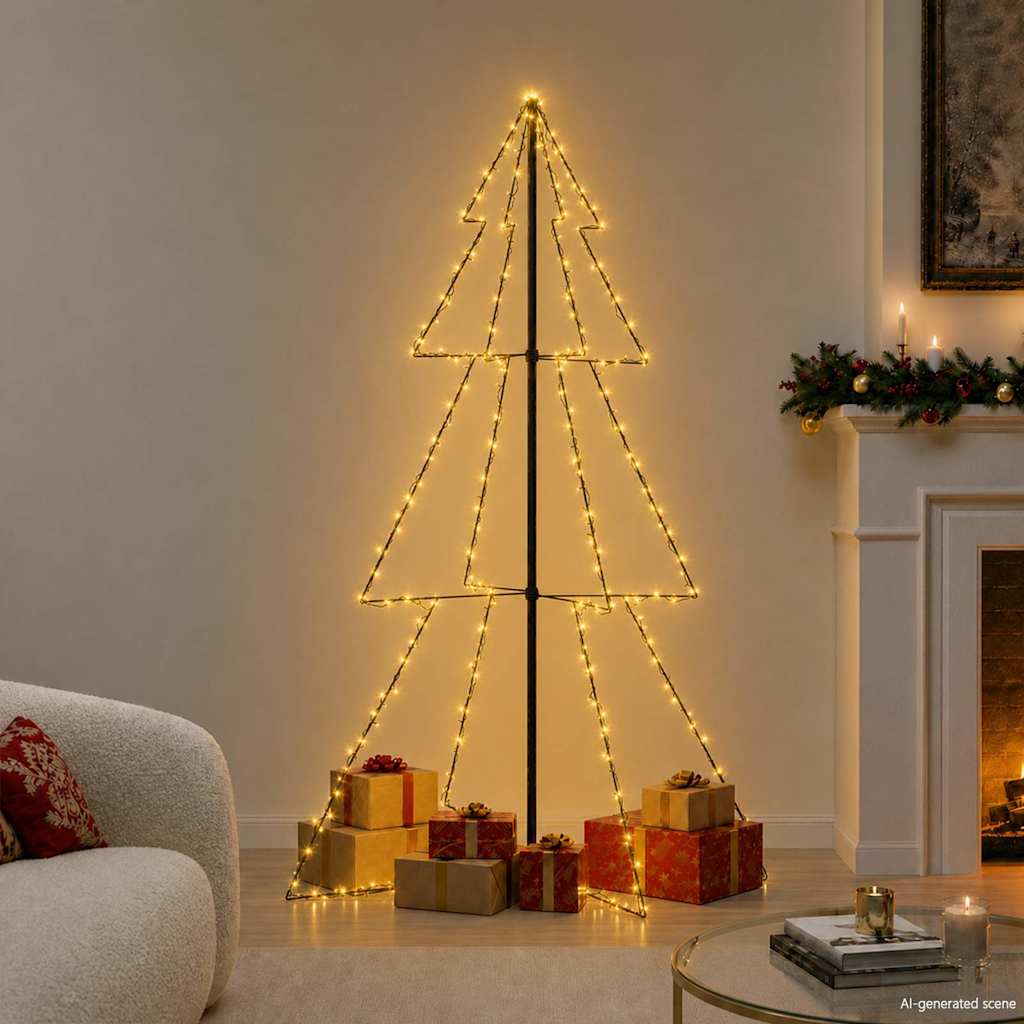 vidaXL Brad Crăciun conic 240 LED-uri, 118x180 cm, interior & exterior (328581)