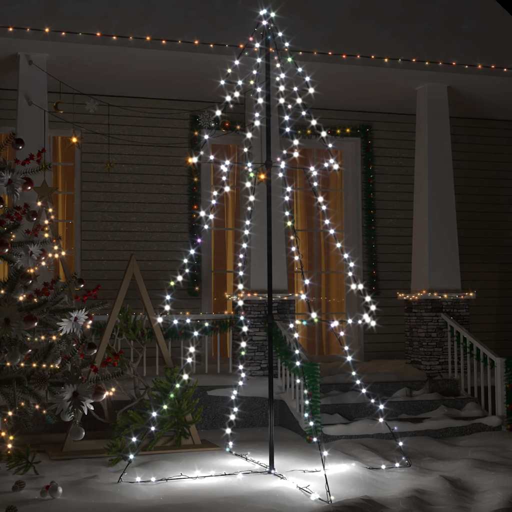 vidaXL Kegelkerstboom 240 LED's binnen en buiten 118x150 cm afbeelding