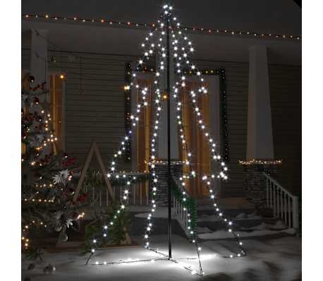 vidaXL Ziemassvētku egle, 240 LED, telpām, āra teritorijai, 118x180 cm