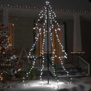 vidaXL Ziemassvētku egle, 240 LED, telpām, āra teritorijai, 118x180 cm