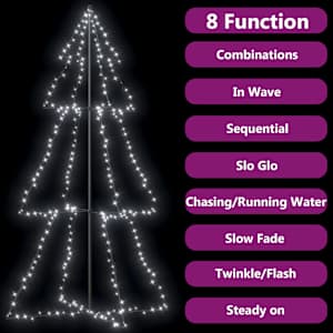 vidaXL Christmas Cone Tree 300 LEDs Indoor and Outdoor 120x220 cm