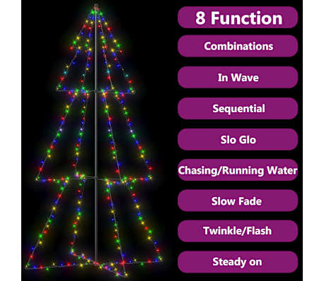 vidaXL lysende juletr&aelig; 120x220 cm 300 LED'er indend&oslash;rs/udend&oslash;rs