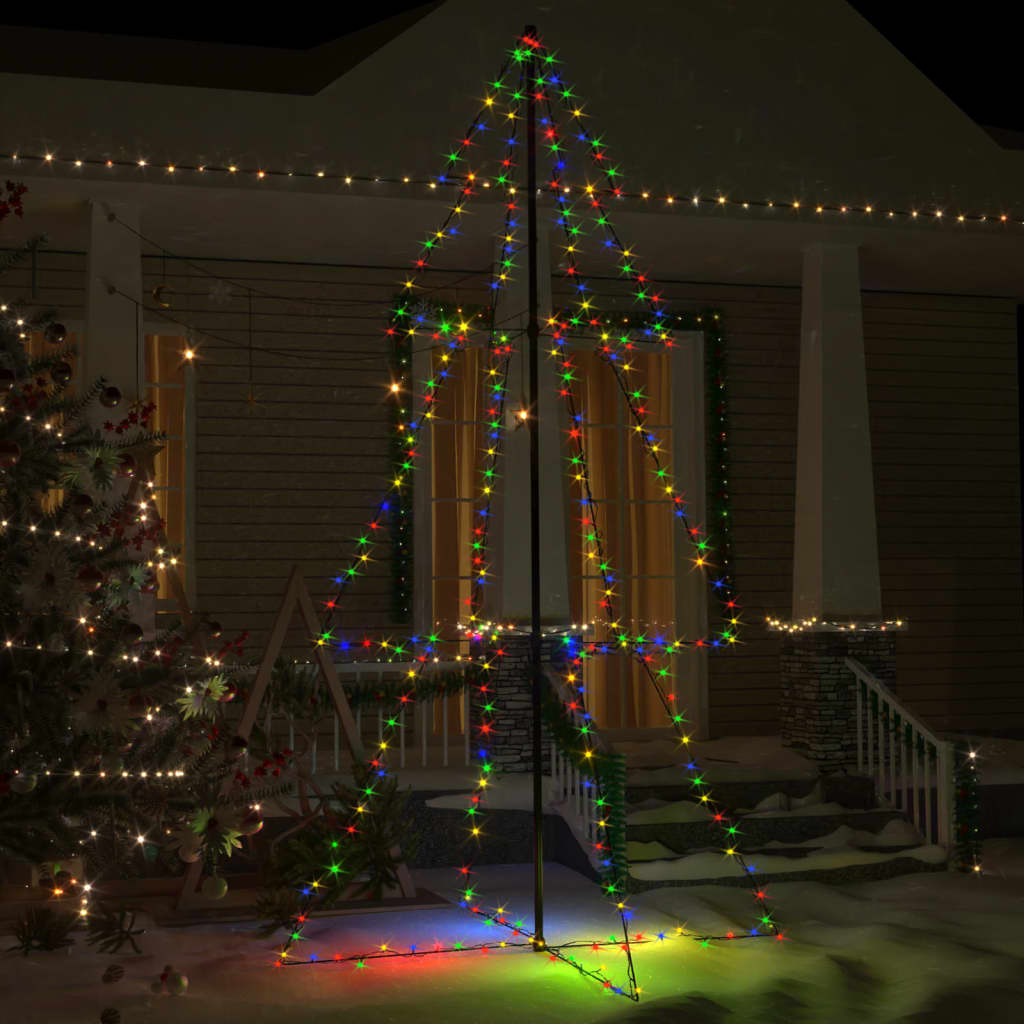 vidaXL Brad Crăciun conic, 300 LED-uri, 120×220 cm, interior&exterior 120x220 imagine noua