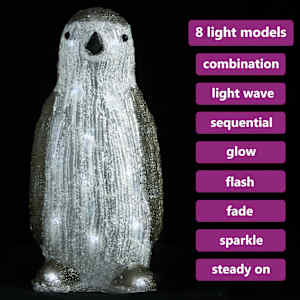 vidaXL LED Christmas Acrylic Penguin Figure Indoor and Outdoor 30cm