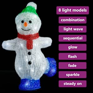 Vánoční akrylový sněhulák s LED vnitřní i venkovní 30 cm - obrázek 3