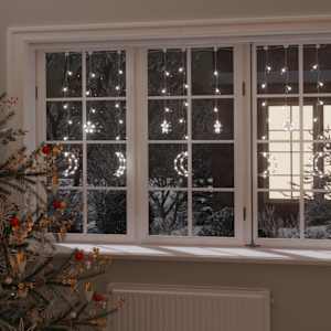 Okrasne lučke zvezde in lune z daljincem 138 LED hladno bele