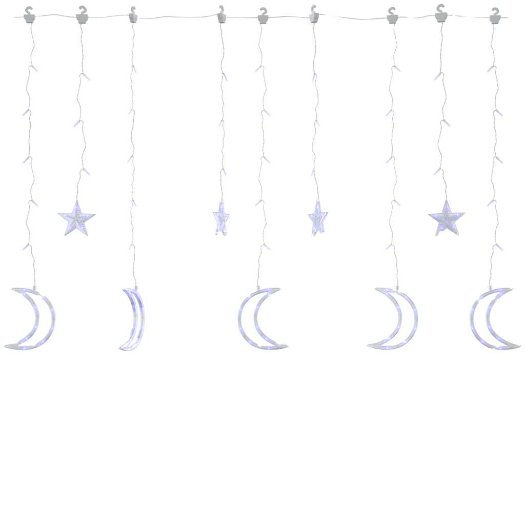 

vidaXL Star and Moon Fairy Lights Remote Control 138 LED Blue