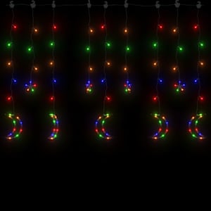 vidaXL Lichterketten Stern und Mond Fernbedienung 345 LED Bunt