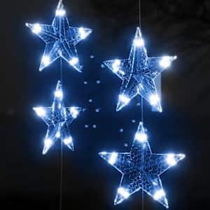 Světelný závěs hvězdičky 200 LED modré světlo 8 funkcí - obrázek 5