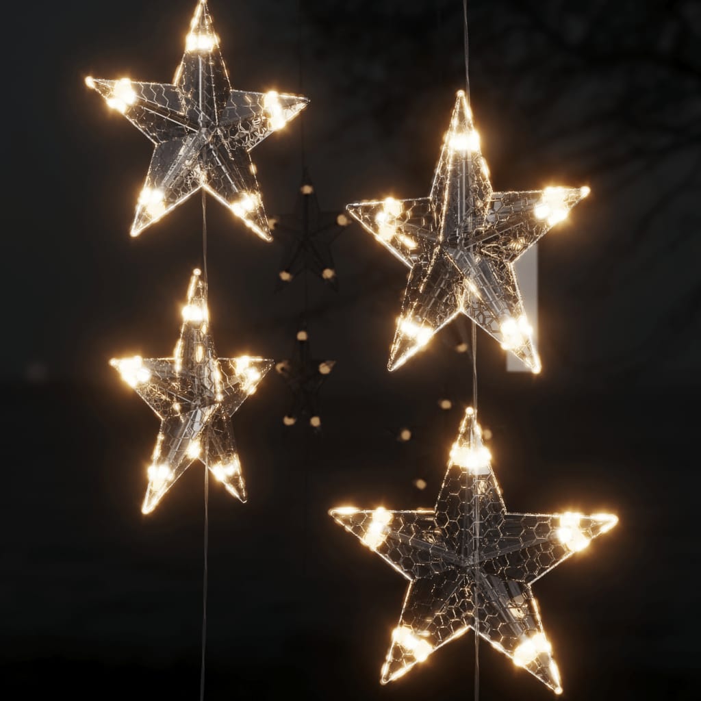 Rideau Lumineux avec 40 Étoiles LED Blanc Chaud –