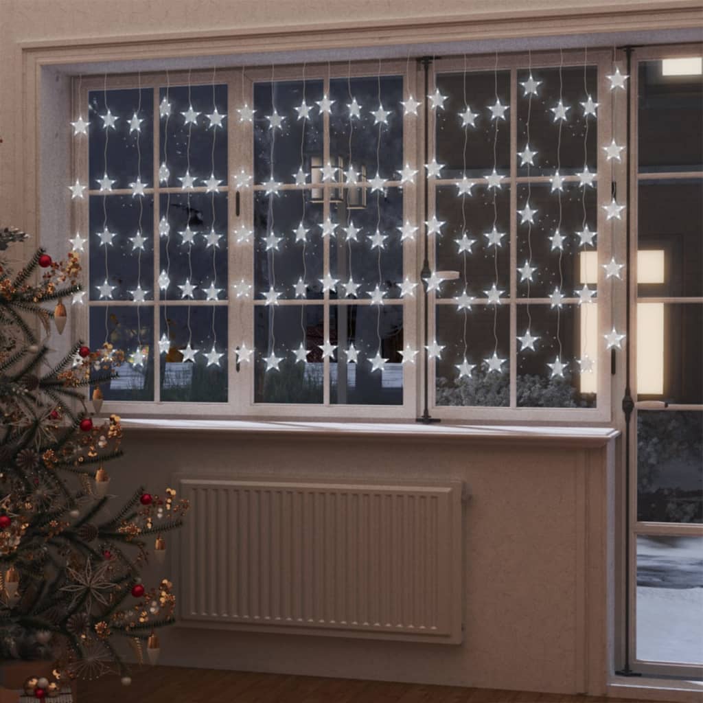 vidaXL LED Sternenvorhang Lichterkette 500 LED Kaltweiß 8 Funktionen
