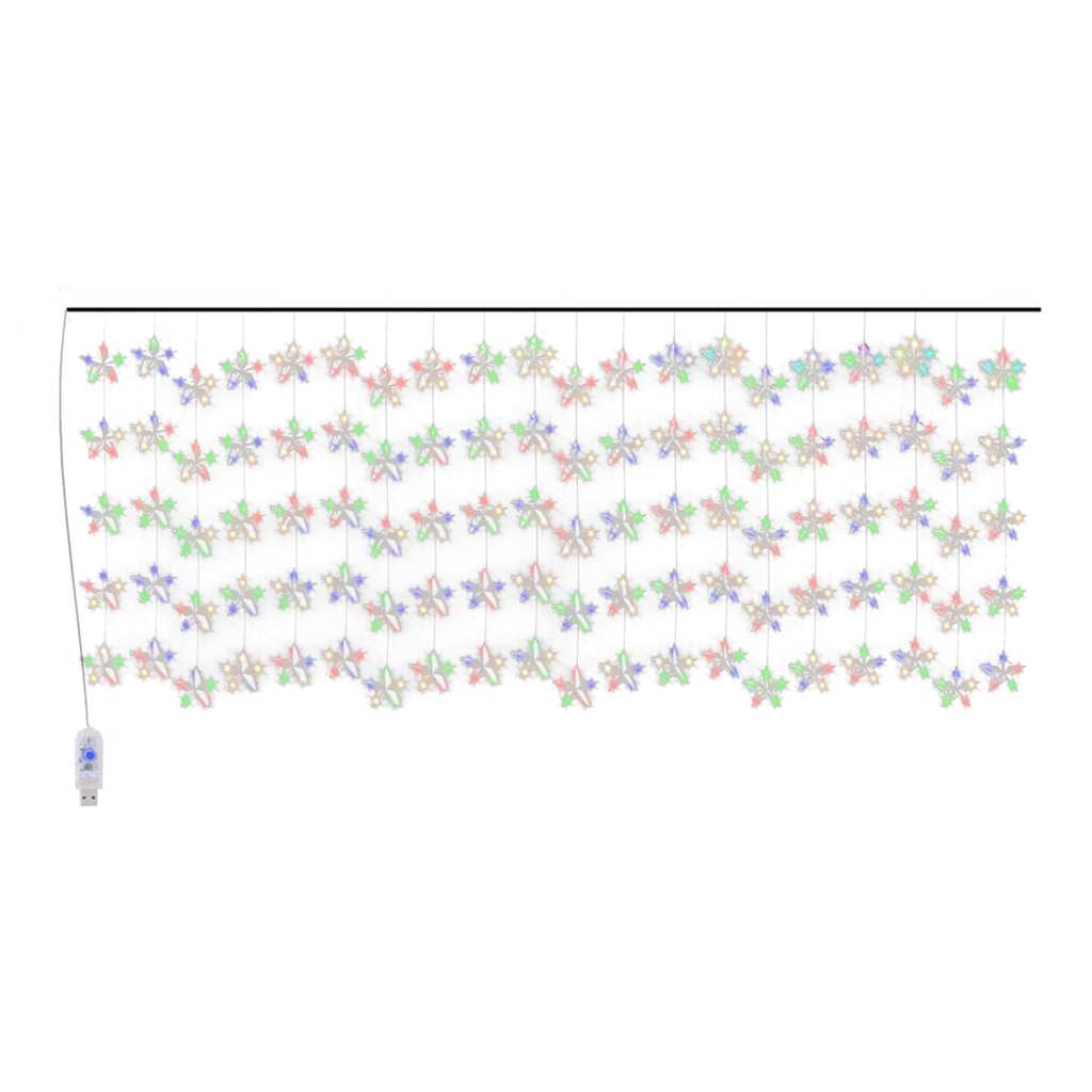Alternativ bild 3 för VidaXl Ljusgardin Med Stjärnor 500 Led Flerfärgad 8 Funktioner