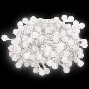 Světelný řetěz kulaté žárovky 20m 200 LED studený bílý 8 funkcí - obrázek 3