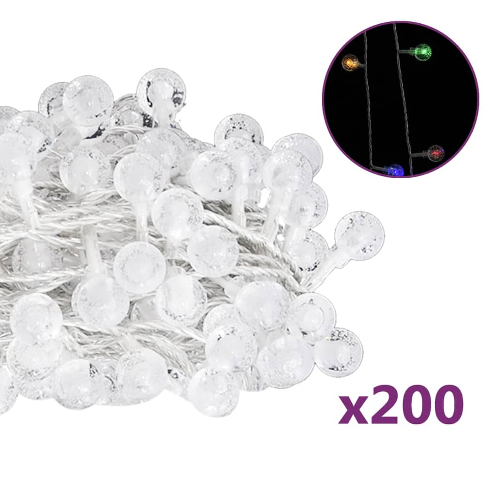 Ghirlandă luminoasă, 200 LED-uri, multicolor, 20 m, 8 funcții