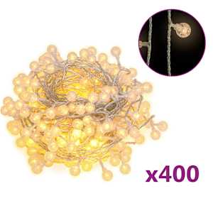 Světelný řetěz kulaté žárovky 40 m 400 LED teplý bílý 8 funkcí - obrázek 2