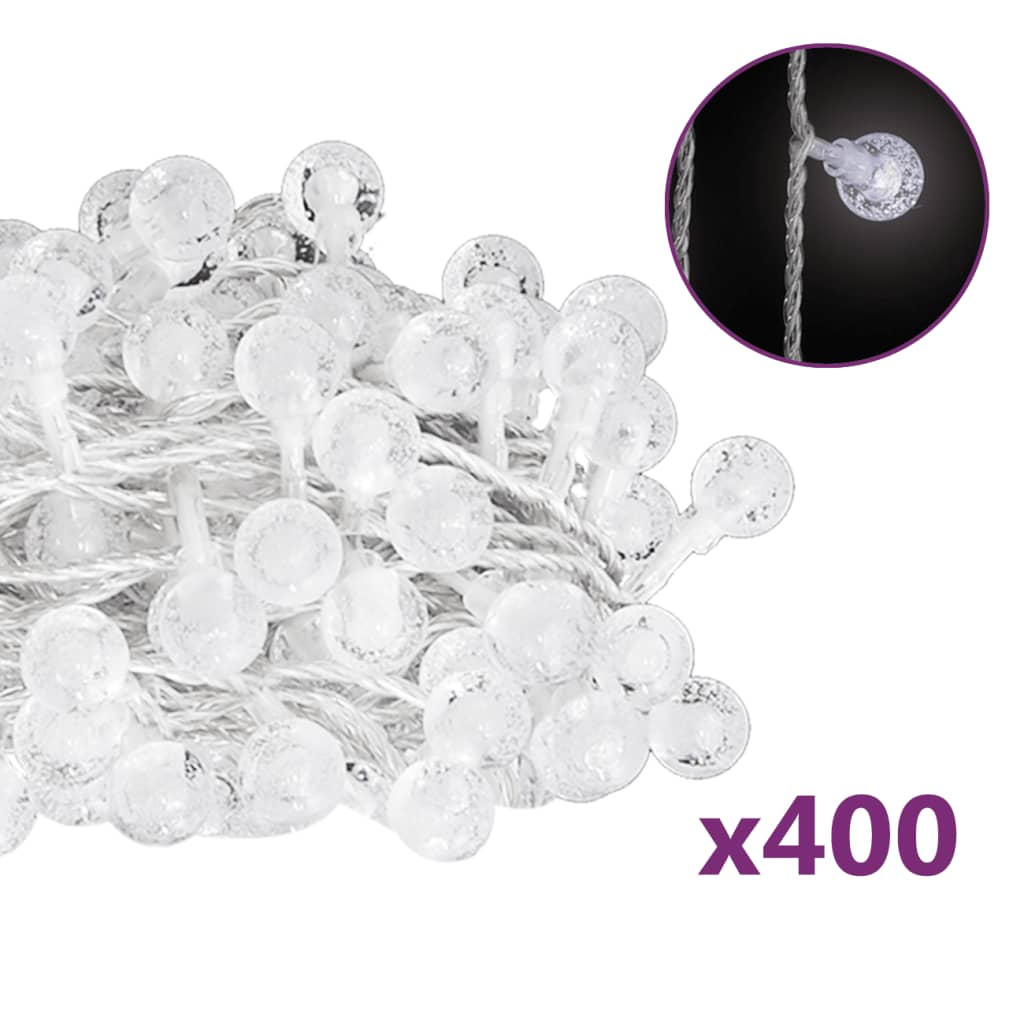 Ghirlandă luminoasă, 400 LED-uri, alb rece, 8 funcții, 40 m