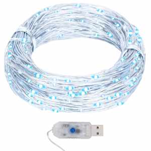 vidaXL LED-haldjatulede kett 40m, 400 LEDi, k&uuml;lm valge, 8 funktsiooni