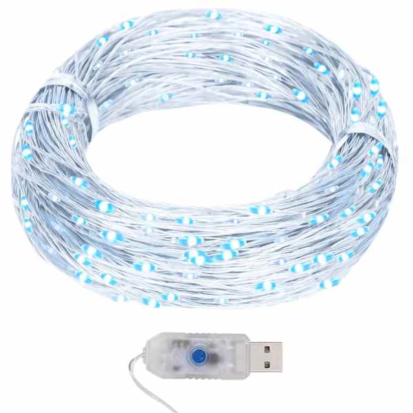 vidaXL LED-haldjatulede kett 40m, 400 LEDi, k&uuml;lm valge, 8 funktsiooni